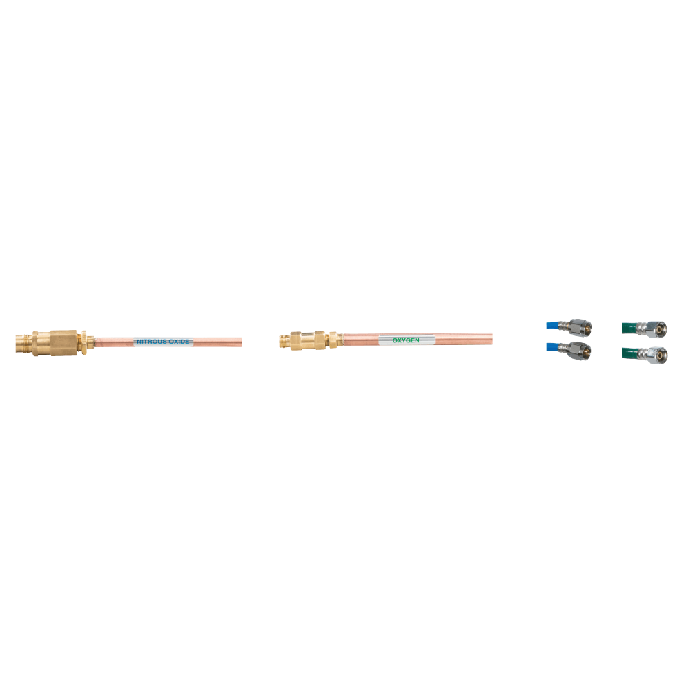 Belmed Risers with Check Valves with DISS X DISS Hoses V200 - DENTAMED USA